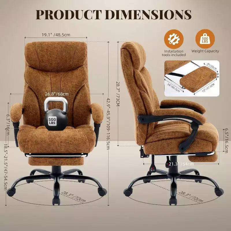 Chaise de Bureau Ergonomique, Chaise Gaming en PU, Hauteur Réglable, Inclinaison de 90 à 135 Degrés, Dossier et Roues Pivotantes à 360 Degrés, Capacité de 158 kg pour le Bureau