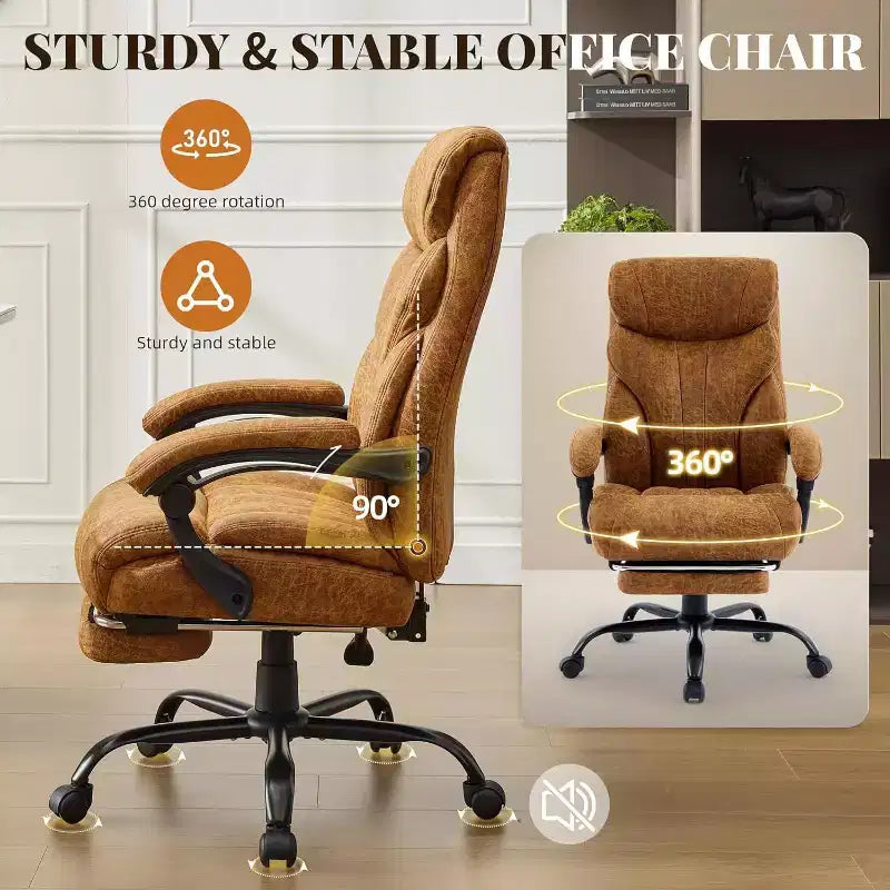 Chaise de Bureau Ergonomique, Chaise Gaming en PU, Hauteur Réglable, Inclinaison de 90 à 135 Degrés, Dossier et Roues Pivotantes à 360 Degrés, Capacité de 158 kg pour le Bureau
