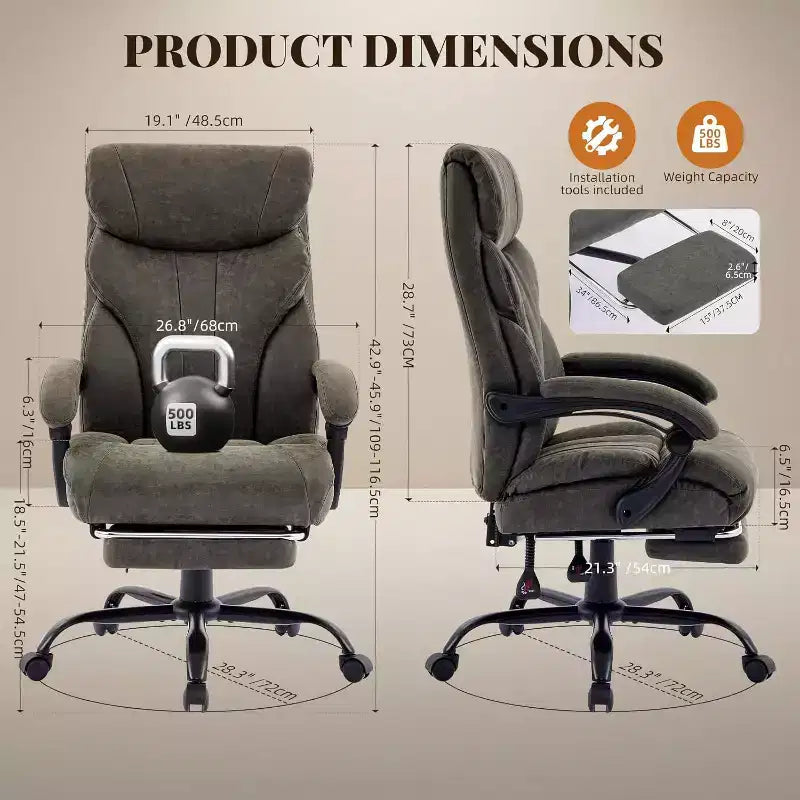 Chaise de Bureau Ergonomique, Chaise Gaming en PU, Hauteur Réglable, Inclinaison de 90 à 135 Degrés, Dossier et Roues Pivotantes à 360 Degrés, Capacité de 158 kg pour le Bureau
