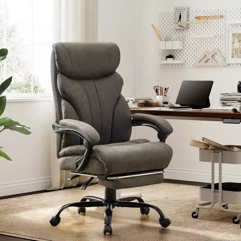 Chaise de Bureau Ergonomique, Chaise Gaming en PU, Hauteur Réglable, Inclinaison de 90 à 135 Degrés, Dossier et Roues Pivotantes à 360 Degrés, Capacité de 158 kg pour le Bureau