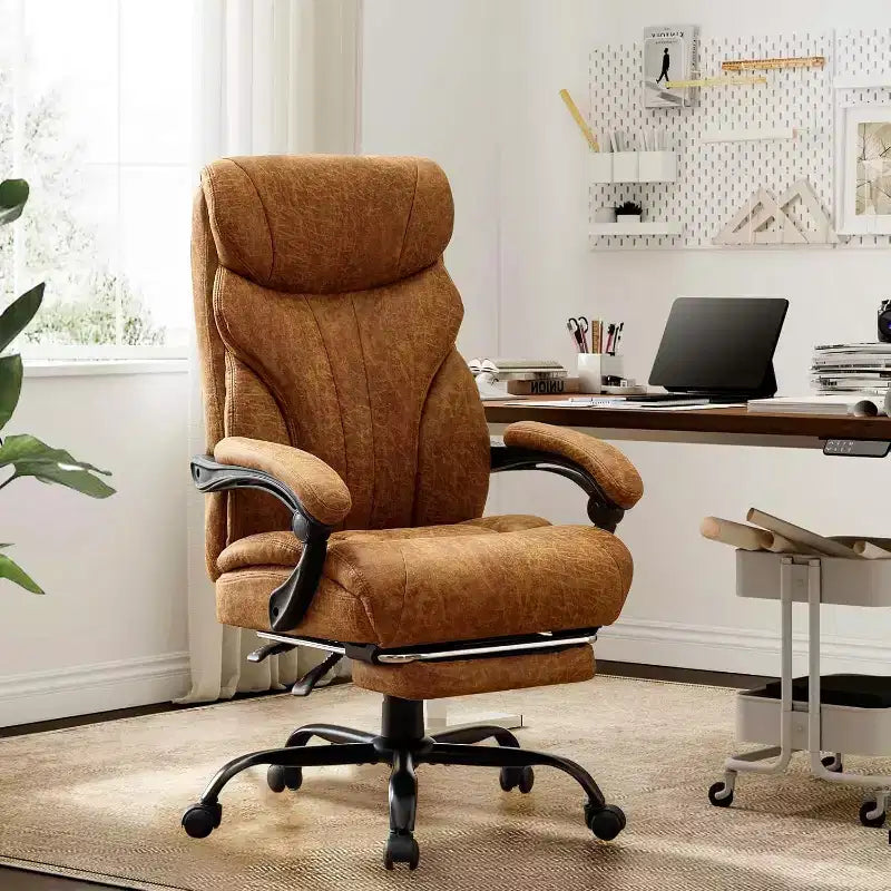Chaise de Bureau Ergonomique, Chaise Gaming en PU, Hauteur Réglable, Inclinaison de 90 à 135 Degrés, Dossier et Roues Pivotantes à 360 Degrés, Capacité de 158 kg pour le Bureau