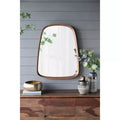Miroir Mural Irrégulier 27 x 37 Pouces avec Cadre en Bois