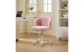 Chaise de bureau ergonomique à assise large, chaise de vanité en fausse laine d'alpaga avec dossier enveloppant, chaise de bureau pivotante réglable
