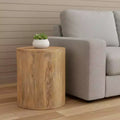 Table d'appoint ronde à pieds croisés en bois massif marron 24"