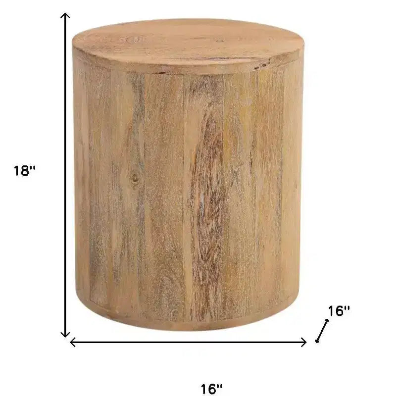 Table d'appoint ronde à pieds croisés en bois massif marron 24"