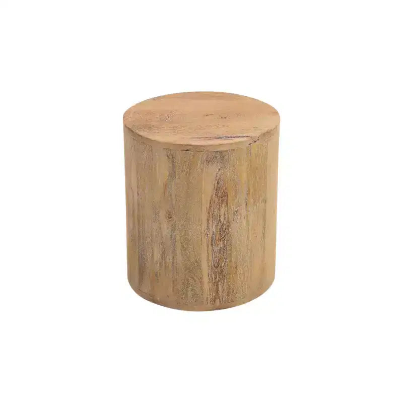 Table d'appoint ronde à pieds croisés en bois massif marron 24"
