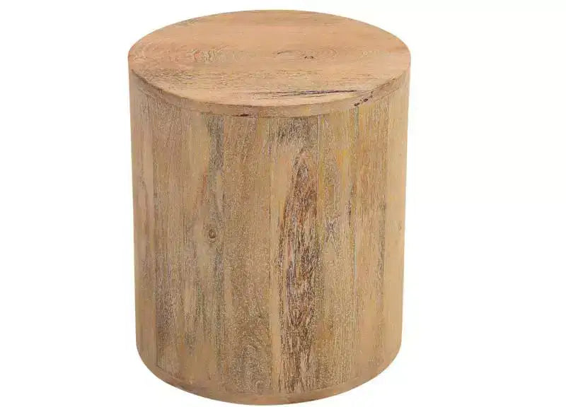 Table d'appoint ronde à pieds croisés en bois massif marron 24"