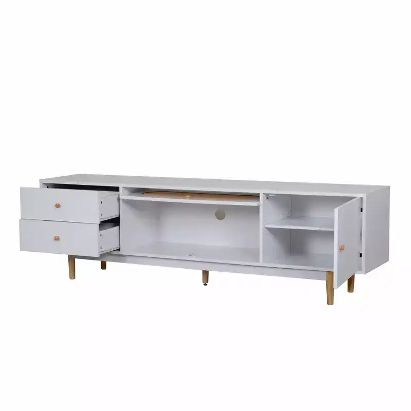 Meuble TV de 178 cm pour téléviseurs de 203 cm et moins, console TV minimaliste avec tiroirs, centre de divertissement pour salon et chambre à coucher