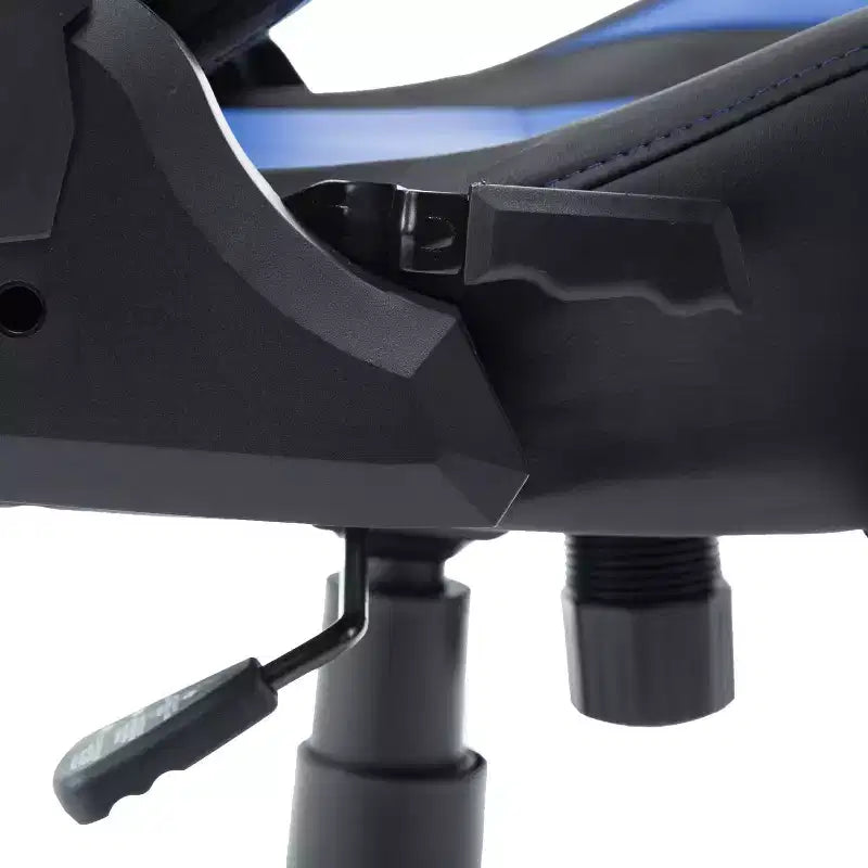Chaise de jeu ergonomique réglable, chaises de bureau pivotantes à 360° avec oreiller appui-tête et lombaire, chaise inclinable de 90 à 150° pour le bureau et la maison, charge maximale de 113 kg, bleue