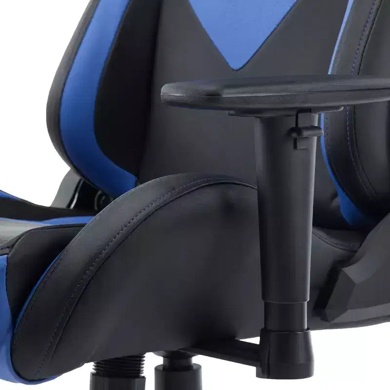 Chaise de jeu ergonomique réglable, chaises de bureau pivotantes à 360° avec oreiller appui-tête et lombaire, chaise inclinable de 90 à 150° pour le bureau et la maison, charge maximale de 113 kg, bleue