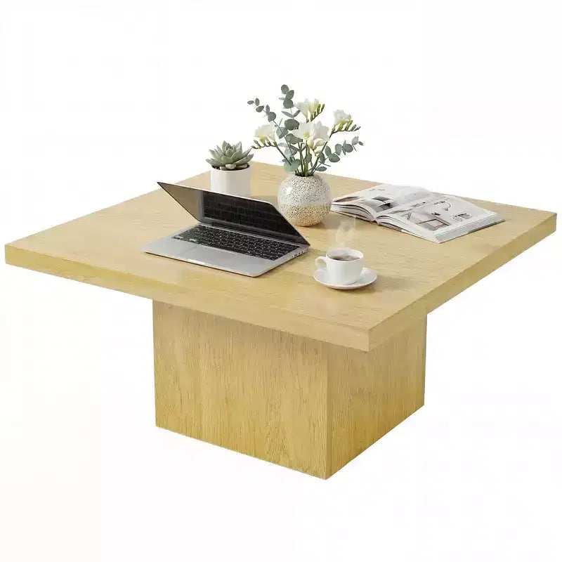 Table basse carrée, Table de salon avec plateau de 4 cm d'épaisseur, 80x80 cm