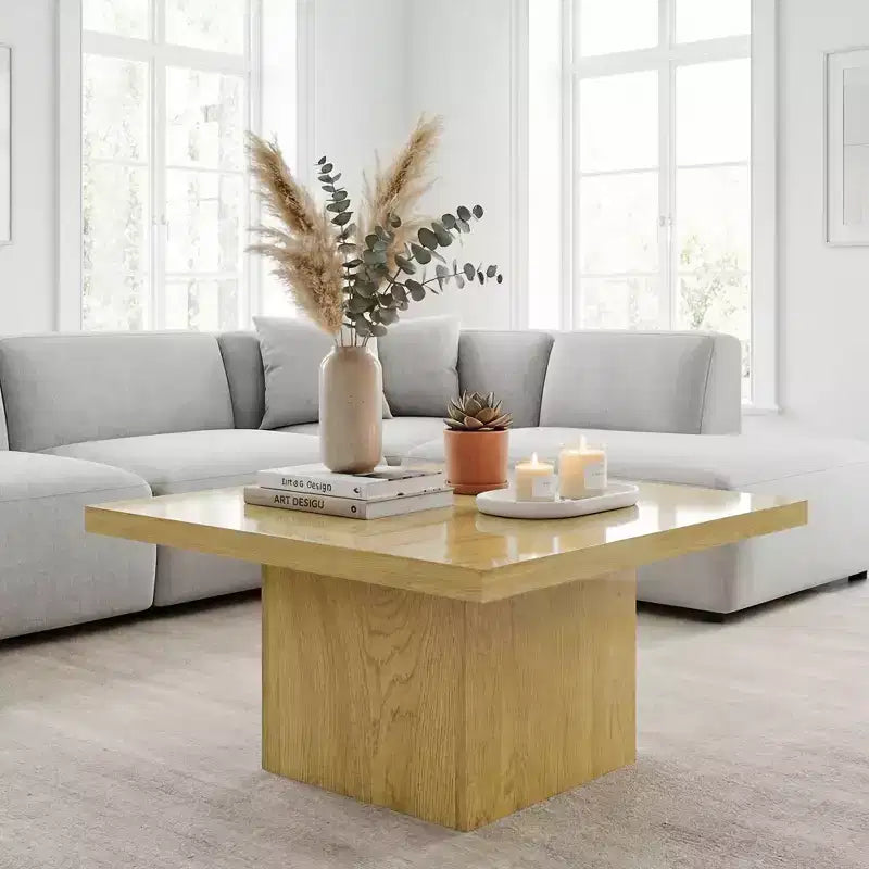 Table basse carrée, Table de salon avec plateau de 4 cm d'épaisseur, 80x80 cm