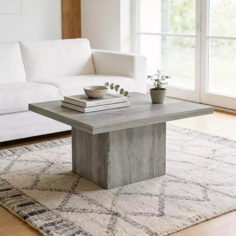 Table basse carrée, Table de salon avec plateau de 4 cm d'épaisseur, 80x80 cm