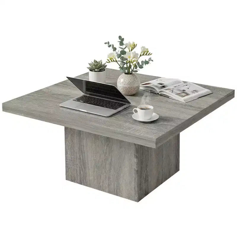 Table basse carrée, Table de salon avec plateau de 4 cm d'épaisseur, 80x80 cm