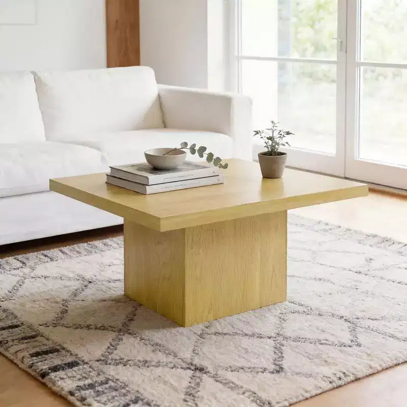 Table basse carrée, Table de salon avec plateau de 4 cm d'épaisseur, 80x80 cm