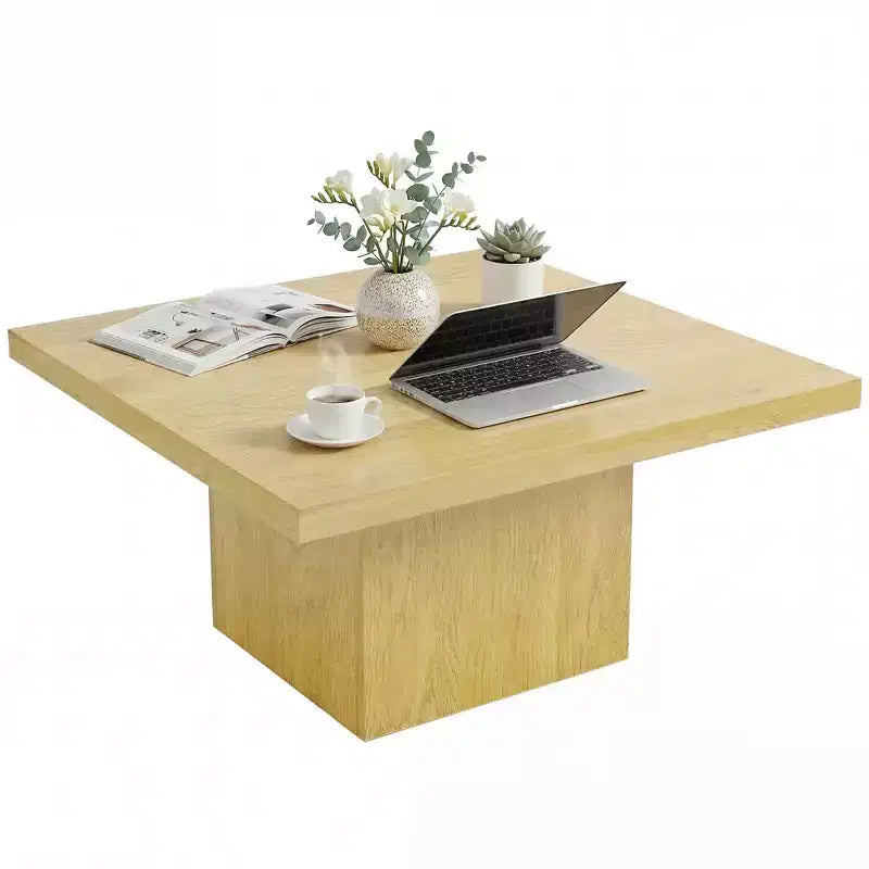 Table basse carrée, Table de salon avec plateau de 4 cm d'épaisseur, 80x80 cm