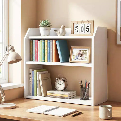 Étagère de bureau 3 niveaux avec rails de protection surélevés, gain de place