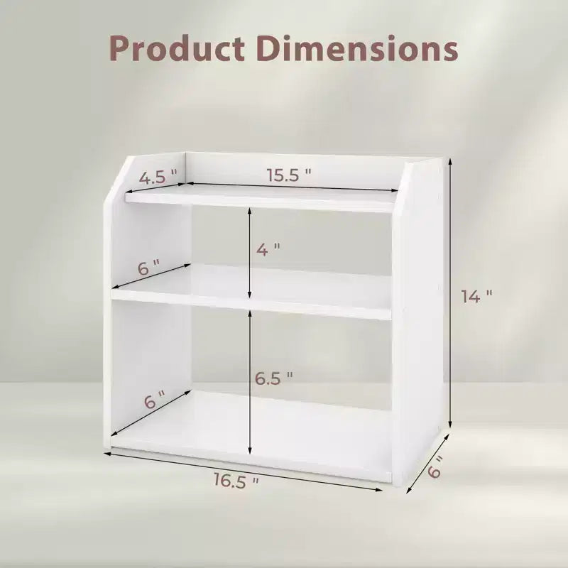 Étagère de bureau 3 niveaux avec rails de protection surélevés, gain de place