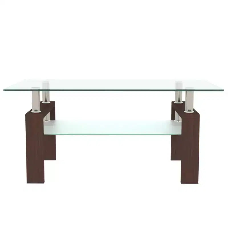 Table basse rectangulaire en verre, table basse transparente, tables basses d'appoint modernes pour salon, meubles de salon