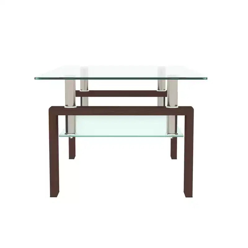 Table basse rectangulaire en verre, table basse transparente, tables basses d'appoint modernes pour salon, meubles de salon