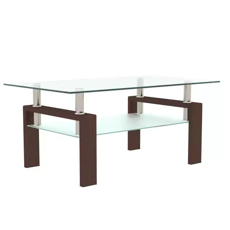 Table basse rectangulaire en verre, table basse transparente, tables basses d'appoint modernes pour salon, meubles de salon